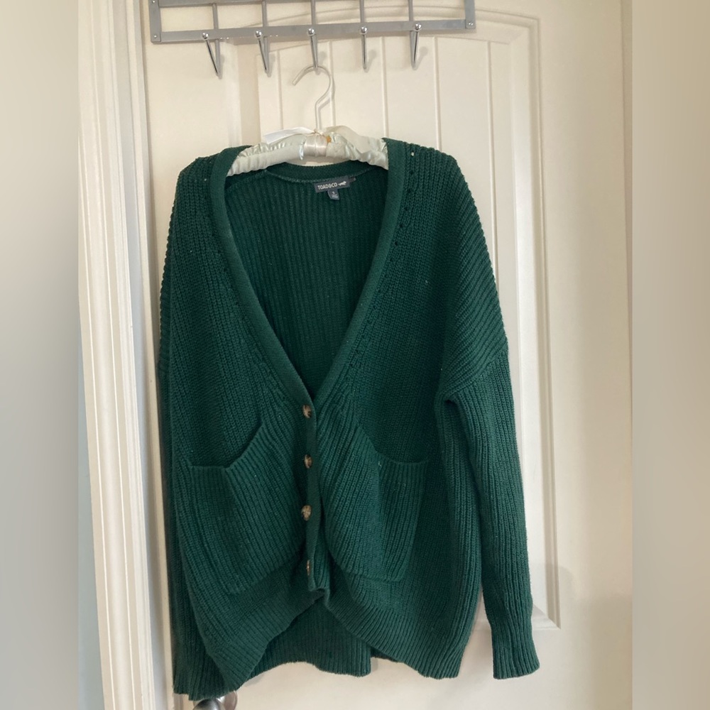 Toad and Co green cardigan